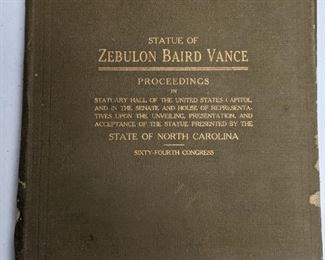 Zebulon Vance Book