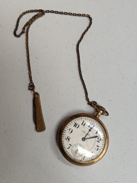 1914 Hamilton Pocket Watch, and Knife