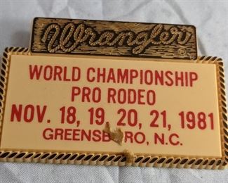 1981 Wrangler World Championship Pro Rodeo Pin