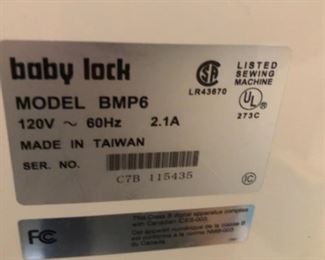 Baby Lock BMP6 Embroidery Machine plus 3 hoops