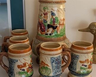 Beer Stein and Pitcher Set