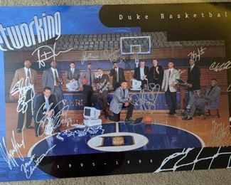 Duke 1995-96 Men’s Basketball Autographed Poster