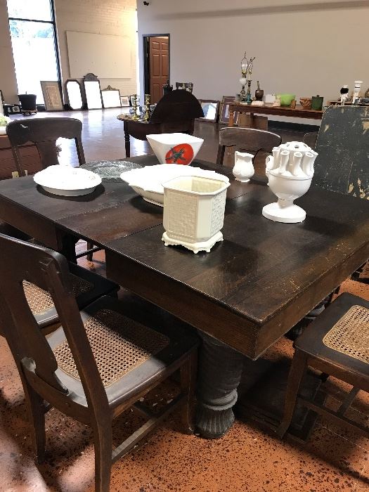 Massive table with several leaves.