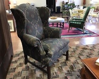 One of four Lexington wing chairs.  Very good condition.  These are large so perfect for that man’s study, office or library.