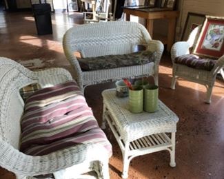 Five wicker pieces priced separately. 