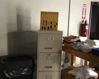 File cabinet with vintage Kodachrome paper examples.