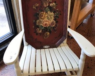 Large tole painted tray.
