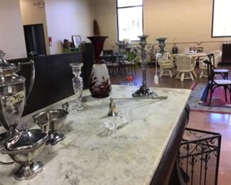 Marble topped Empire style buffet