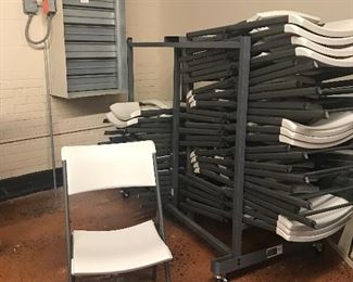 24+sturdy lightweight folding chairs with racks