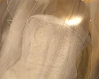 St Tropez wedding dress with beaded bodice and tulle. Size 12, $150