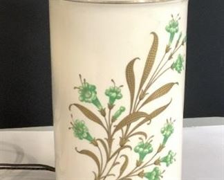 Vintage Ceramic Table Lamp with Flowers

