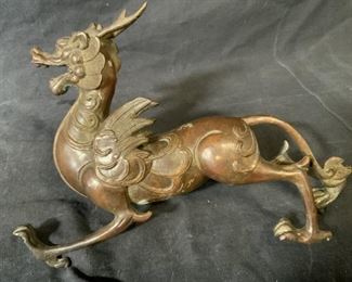 Metal Asian Dragon Sculpture
