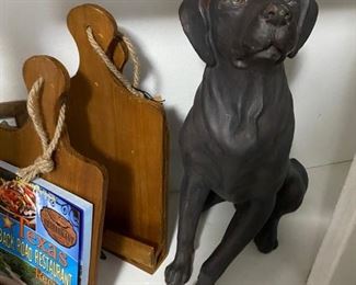 laborador statue (2 available) cookbook stands