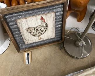 galvanized chicken art