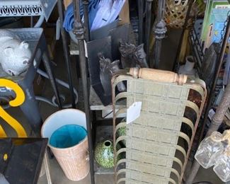 galvanized centerpiece, 3 tier metal shelf