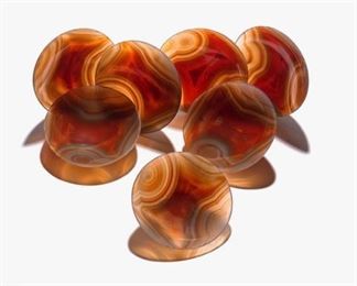 7 matching small agate bowls made from one solid Agate rock. Purchased from private estate, mineral collector - Paris $1200 or best offer