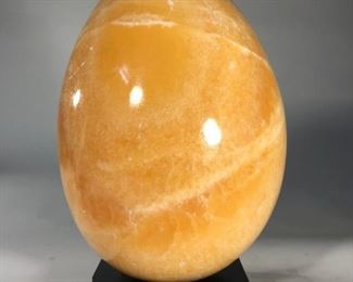 Large and medium Calcite eggs. These are not mounted but have been drilled for custom mount. 10" tall $115 each and $90 each for 8" tall