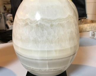 Grey Onyx Eggs, 10" tall $115 each. Not on custom mount but drilled for application