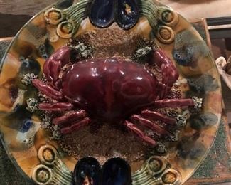 Portugal, 1940'2, Majolica crab plate set - Large, Medium and Small