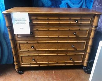 MINT condition Bernhardt Faux Bamboo dresser in birds eye maple. 