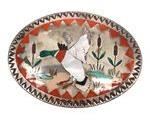 Sammy & Esther Guardian Zuni Signed Sterling Belt Buckle