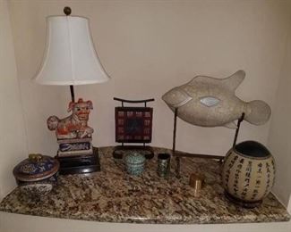 Fu dog lamp, Asian themed decor 