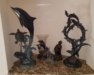 Some of the many Bronze sculptures at this sale. 