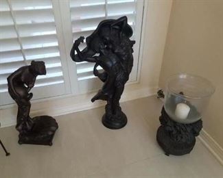 Large Bronze and pot metal statues