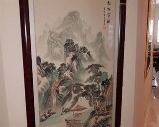 Wonderful Asian wall hanging / framed art 