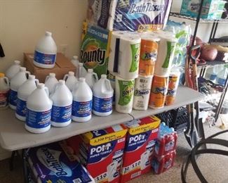 No wonder we couldn't find paper towels or toilet paper a few months ago..... It's all here!! Bleach, and more