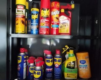 Lubricants, cleaners, cabinets full !