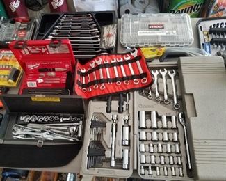 Wrench sets, socket sets , screw drivers and more