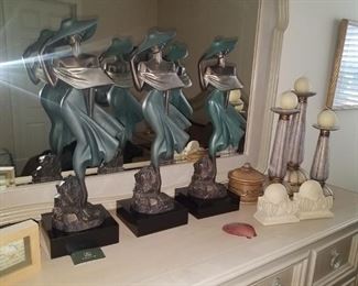 nice metal statues / Art Deco sculptures 