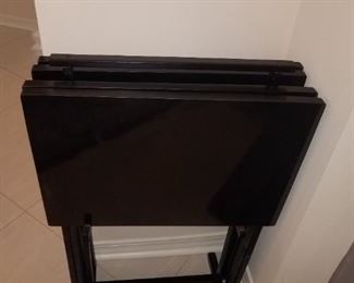 Black laquer folding tv trays. 