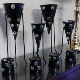 Gothic look candle holders.  
