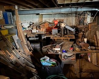 lots of wood and tools