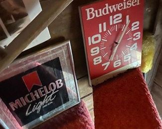 beer clock and mirror