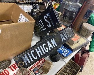 Vintage Michigan street sign
