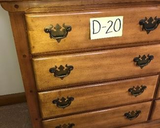 D-20, solid Maple dresser with mirror, 32” tall, 19” deep, 52” wide, $110.00