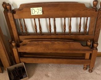 D-23, two twin maple beds, $75 each or $150 for the pair