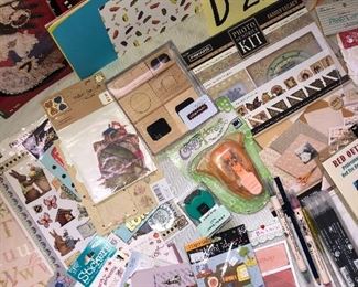 D-25, large collection of scrapbooking books, scissors, stamps, stickers, punches and paper, $28.00 all