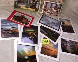 D-43, collection of cards, including photo cards from Door County, entire lot, $8.00