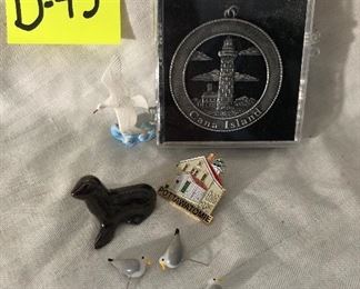 D-45, pin, miniatures, and pendant lot, $10