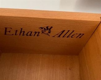 #5	Ethan Allen Dresser w/Mirror w/6 drawers, 2 doors (with 2 drawers)  71x21x33,5   Mirror  52x41	 $275.00 
