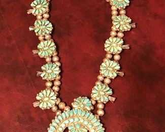 Zuni, Indian Squash Blossom Necklace