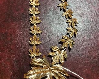 Vintage Sterling Leaf Necklace by Nettie Rosenstein