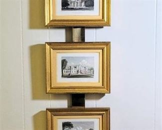 (3) Vintage Framed Etchings Wall Decor by Vander Kolk Interiors of Kansas City - Feika Imports