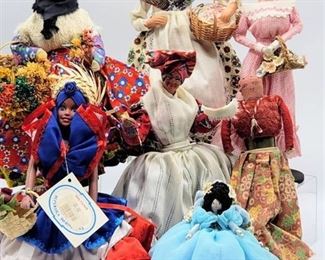 (7) Vintage & Antique Folk Art Dolls