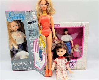 Vintage Horsman Doll House Family (in box), Vogue Doll Ginny Sasson (w/accessories), 1977 IDEAL Tuesday Taylor Doll