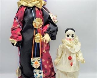 Faith Wick Elegante Dolls by Dakin PIP Clown Doll + 1973 Effanbee Clown Doll